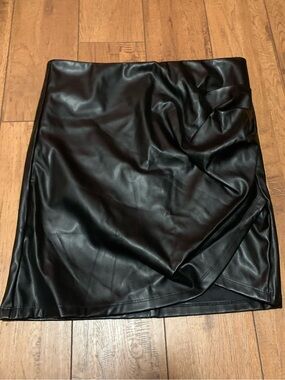 Black Faux Leather Skirt